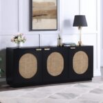 Cane Natural Can And Poplar Wood Sideboard / Buffet