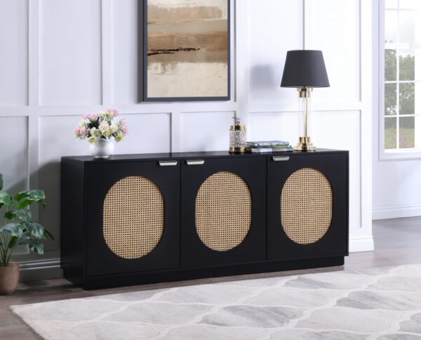 Cane Natural Can And Poplar Wood Sideboard / Buffet