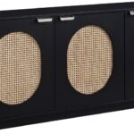 Cane Natural Can And Poplar Wood Sideboard / Buffet