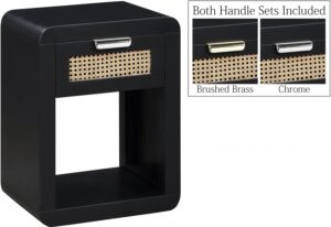 Langham Poplar Wood And Natural Cane Nightstand