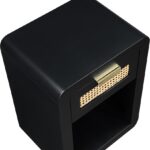 Langham Poplar Wood And Natural Cane Nightstand