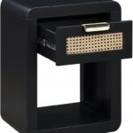 Langham Poplar Wood And Natural Cane Nightstand