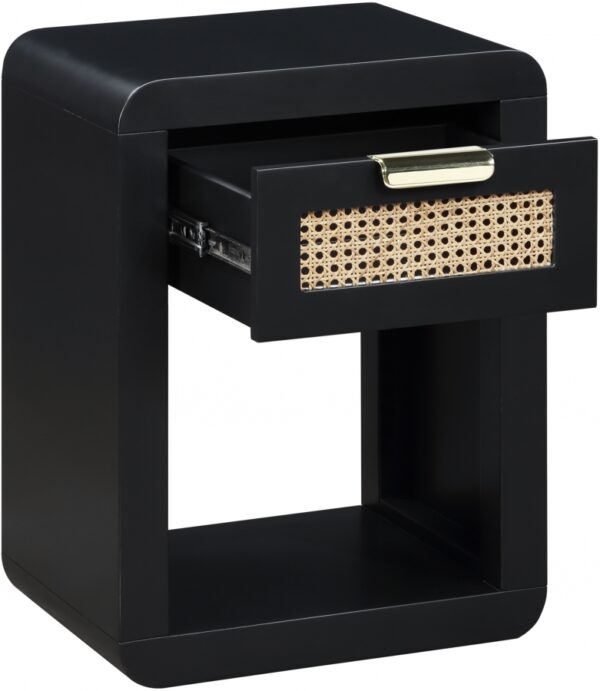 Langham Poplar Wood And Natural Cane Nightstand