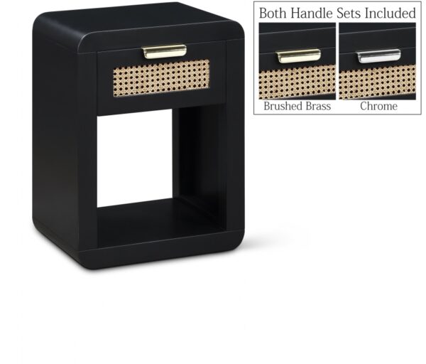 Langham Poplar Wood And Natural Cane Nightstand