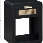 Langham Poplar Wood And Natural Cane Nightstand