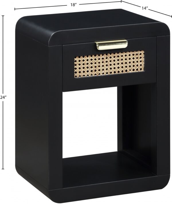 Langham Poplar Wood And Natural Cane Nightstand
