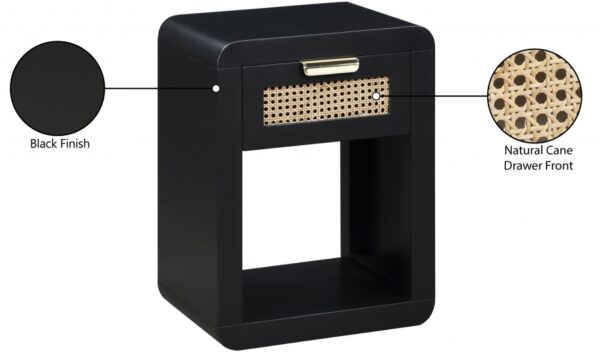 Langham Poplar Wood And Natural Cane Nightstand