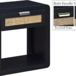 Langham Poplar Wood And Natural Cane Nightstand