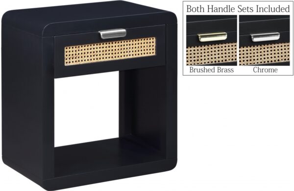 Langham Poplar Wood And Natural Cane Nightstand