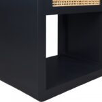 Langham Poplar Wood And Natural Cane Nightstand
