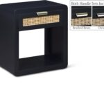 Langham Poplar Wood And Natural Cane Nightstand
