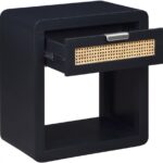 Langham Poplar Wood And Natural Cane Nightstand