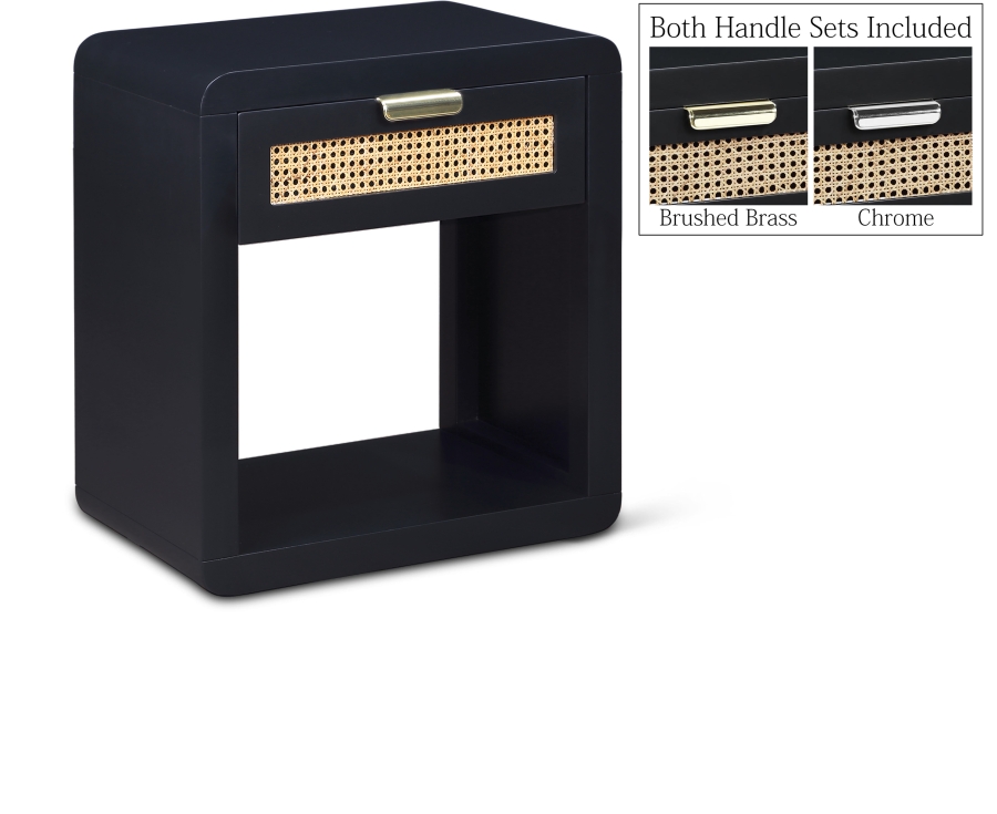 Langham Poplar Wood And Natural Cane Nightstand