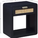 Langham Poplar Wood And Natural Cane Nightstand
