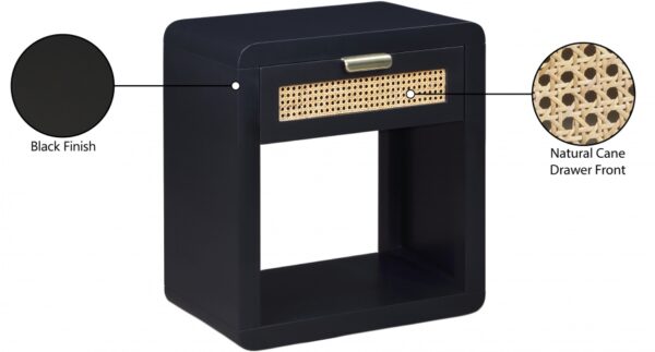 Langham Poplar Wood And Natural Cane Nightstand