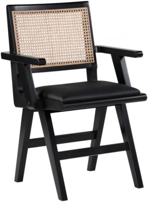 Abby Vegan Leather Upholstered Dining Arm Chair