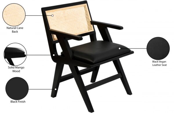 Abby Vegan Leather Upholstered Dining Arm Chair