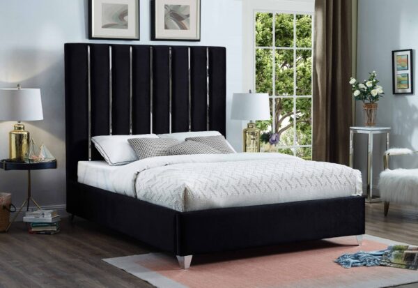 Enzo Velvet Upholstered Bed