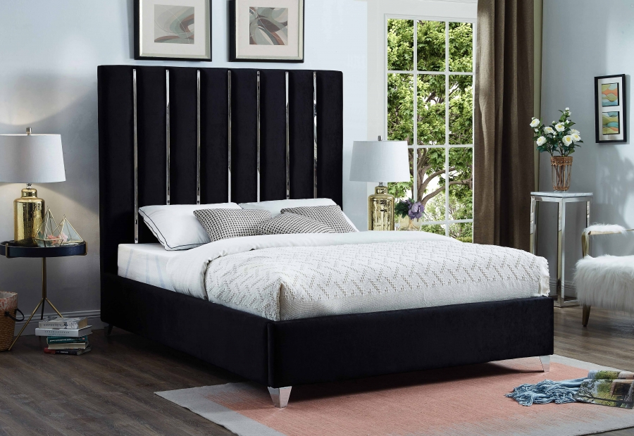 Enzo Velvet Upholstered Bed