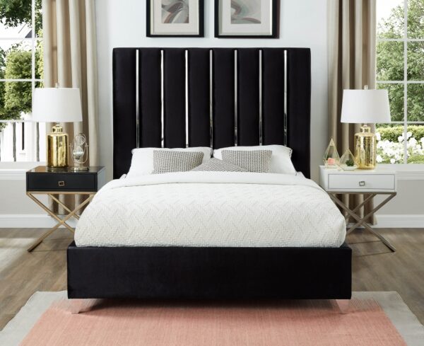 Enzo Velvet Upholstered Bed