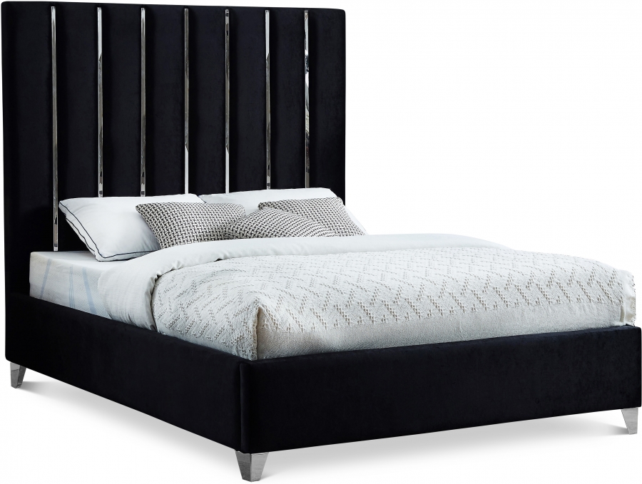 Enzo Velvet Upholstered Bed