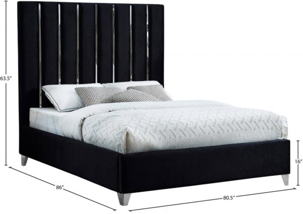 Enzo Velvet Upholstered Bed