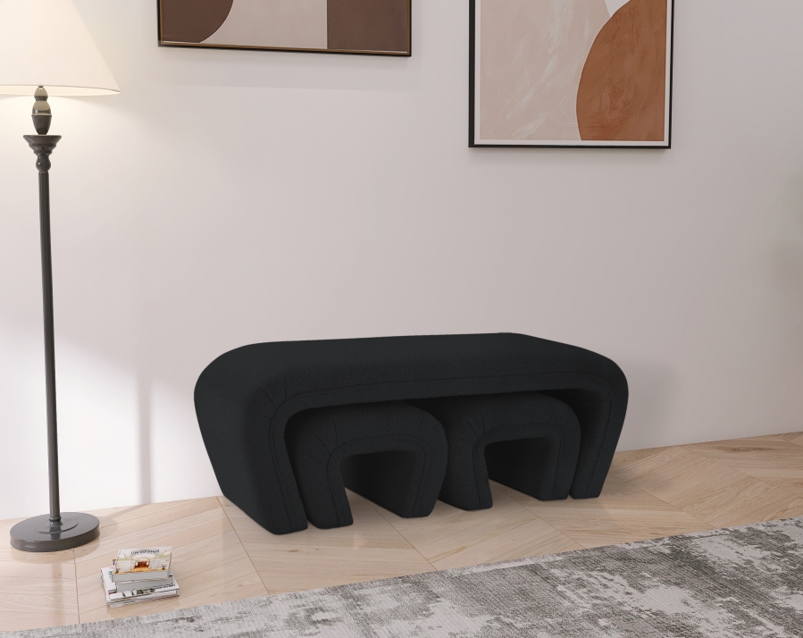 Odelia Boucle Fabric Upholstered Bench