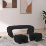 Odelia Boucle Fabric Upholstered Bench