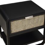 Sage Solid Wood And Natural Cane Nightstand