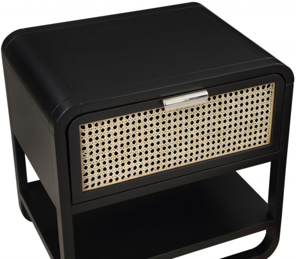 Sage Solid Wood And Natural Cane Nightstand