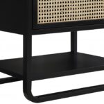 Sage Solid Wood And Natural Cane Nightstand