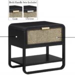 Sage Solid Wood And Natural Cane Nightstand