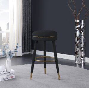 Coral Boucle Fabric Upholstered Bar Stool