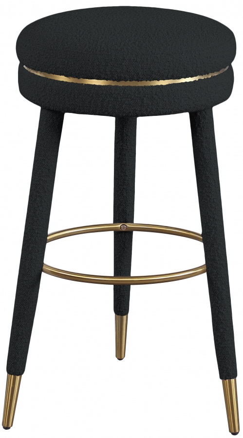 Coral Boucle Fabric Upholstered Bar Stool