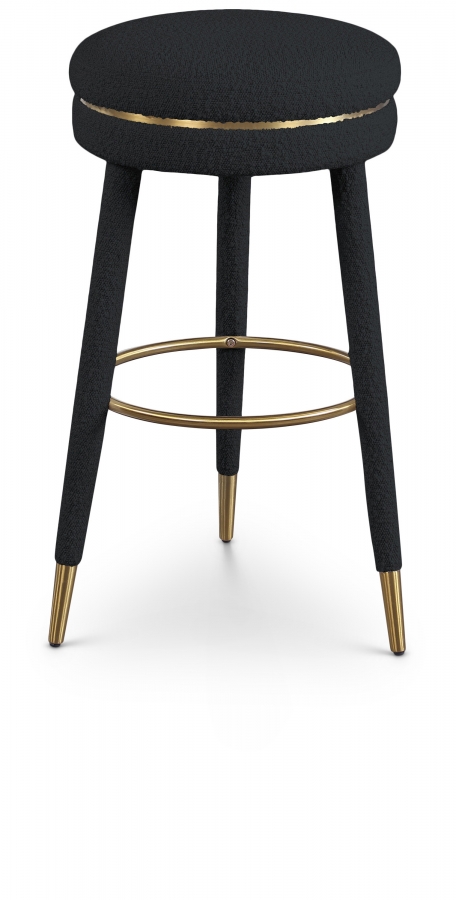 Coral Boucle Fabric Upholstered Bar Stool