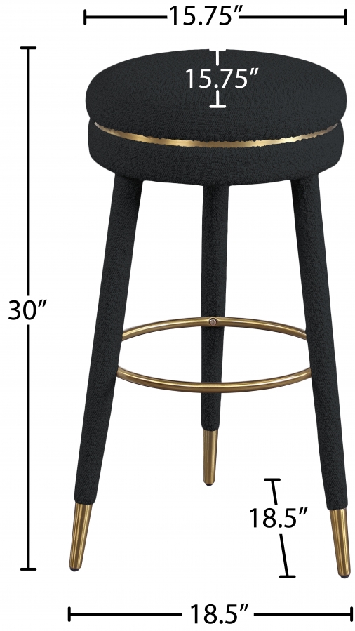 Coral Boucle Fabric Upholstered Bar Stool
