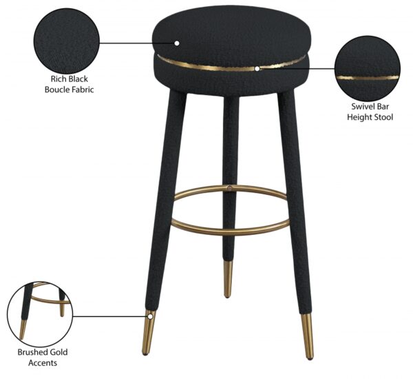 Coral Boucle Fabric Upholstered Bar Stool
