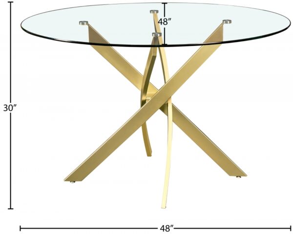 Xander 48" Glass Top And Iron Base Round Dining Table