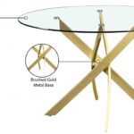 Xander 48" Glass Top And Iron Base Round Dining Table