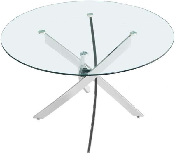 Xander 48" Glass Top And Iron Base Round Dining Table