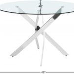 Xander 48" Glass Top And Iron Base Round Dining Table