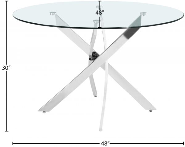 Xander 48" Glass Top And Iron Base Round Dining Table