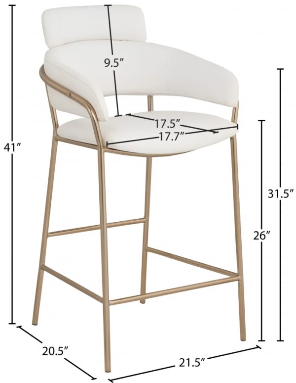 Yara Vegan Leather Upholstered Counter Stool
