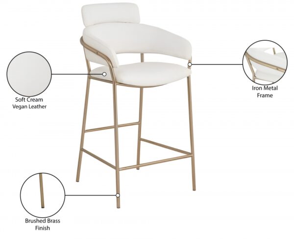 Yara Vegan Leather Upholstered Counter Stool