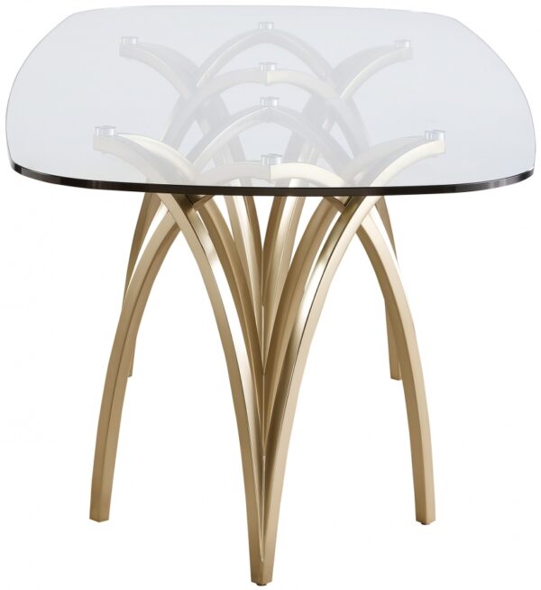 Madelyn 90.5" Glass Top And Metal Base Dining Table