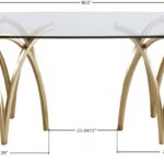 Madelyn 90.5" Glass Top And Metal Base Dining Table