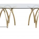 Madelyn 90.5" Glass Top And Metal Base Dining Table