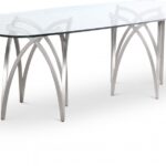 Madelyn 90.5" Glass Top And Metal Base Dining Table