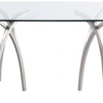 Madelyn 90.5" Glass Top And Metal Base Dining Table