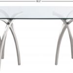 Madelyn 90.5" Glass Top And Metal Base Dining Table